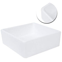 Lavabo Lavabo da appoggio Lavabo quadrato moderno in ceramica Lavabo Piano di lavoro Lavabo bianco Accessori da bagno Lavabo bagno lavabo lavabo da appoggio lavabo vanità, 38 x 38 x 13,3 cm