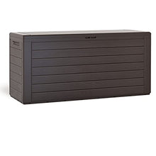 Deuba Baule da Giardino Effetto Legno 120 x 46 x 57 cm Box Contenitore XXL Idrorepellente con Coperchio