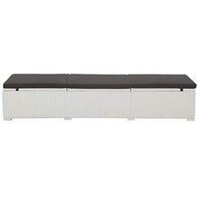 Festnight- Lettino da Esterno, Lettino Prendisole in Rattan 195x60x68 cm Bianco e Nero