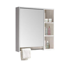 WSJ Armadietto a specchio in legno massello multistrato Scatola da specchio impermeabile a muro per bagno nordico a parete con specchio per ripiani (Colore: n. 1, Dimensioni: 80 * 70 cm), 3, 60 * 70 c