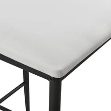 [en.casa] Set di 2 Sgabelli da Bar 2 Sedie Alte con Gambe in Acciaio con Poggiapiedi Seduta in Similpelle Cucina/Bar/Ristorante - Bianco