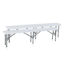 Strattore Set Tavolo e 2X Panche da Campeggio Birreria Giardino Pieghevole Panca Banco Plastica Catering Picnic