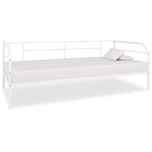 SKM Telaio Divano Letto Bianco in Metallo 90x200 cm (17.8kg)