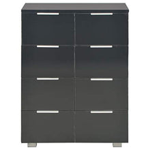 Montloxs Credenza con 8 cassetti, Cassettiera per Armadio, 60x35x76 cm, Nero Lucido