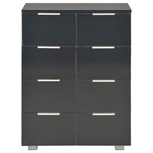 Montloxs Credenza con 8 cassetti, Cassettiera per Armadio, 60x35x76 cm, Nero Lucido