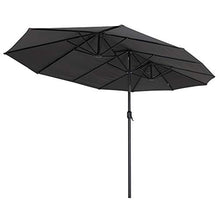 Zelsius Ombrellone da Sole | Ombrellone con manovella |Grigio - 460x270 cm | Ombrellone da Mercato | per Balcone e Giardino