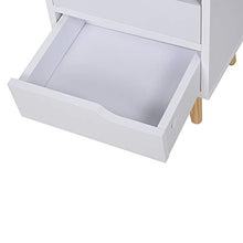 HOMCOM Comodino Salvaspazio dal Design Moderno in Legno Bianco con 2 Cassetti e Piedini in Legno di Pino 33 x 28 x 42cm