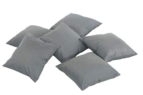 CLP Set 6 pz Cuscini Decorativi per Arredo Esterno I Cuscini Onamentali Giardino Balcone per Divani E Poltrone Quadrati (45 x 45 CM), Colore:Grigio Ferro
