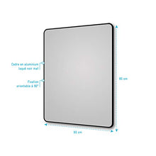 Specchio da bagno con cornice in alluminio, rettangolare, 60 x 80 cm