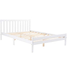 Struttura per letto matrimoniale in legno massiccio da 135 x 190 cm, per camera da letto, per adulti, bambini, ragazzi, 135 x 190 cm, colore: bianco