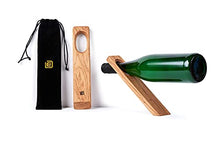 Edeldings Portabottiglie in rovere massiccio | Supporto per bottiglie, portabottiglie, supporto per vino e amanti del vino | presentazione sospesa di bottiglie di vino | idea regalo