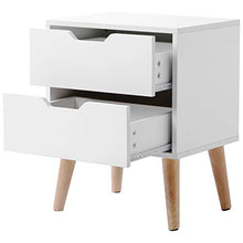 SUFUBAI Comodini Set di 2 Comodini Moderno Comodino con Cassetto Comodino con Gambe in Legno Solido per Camera da Letto Soggiorno