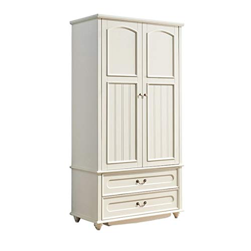 SuDeLLong Armadio Cassetto per stoccaggio Tipo Camera da Letto casa Armadio per Bambini Armadio a Due Porte Armadio Semplice Piccolo Armadio Armadio Anta (Colore : White, Size : 220x60.2x110.6cm)