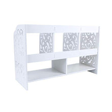 CHHD Scaffale per Libri da scrivania, 2 Livelli freestanding scrivania Decorata da scrivania Organizer scaffale scaffale Bianco scaffale in Legno Fai da Te Libro per CD stazionario Cont
