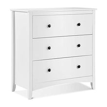 JGONas Cassettiera bianca a 3 cassetti, in legno, stile moderno, per soggiorno, ufficio, 31,5 x 16,14 x 33,07 pollici, bianco