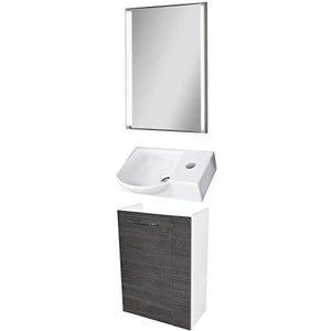 Fackelmann – Set di mobili da Bagno vadea Ospiti WC 3 Pezzi 45 cm Antracite Bianco con mobiletto da Bagno & Ceramica Bacino & LED Specchio Element