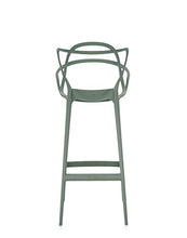 Kartell Masters Stool Sgabello, Tecnopolimero termoplastico Riciclato con Carica Minerale e Trattamento Soft-Touch, Verde(Salvia), H. 75