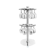 WZHZJ Portabicchieri Doppio Girevole Portabicchieri Girevole in Acciaio Inox Portabicchieri for Vino (Size : L)