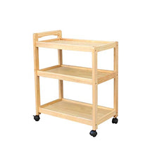 ChangDe Quattro Ruote Portatile Strumento di archiviazione Carrello Cucina Rack in Legno Mobile Multifunzionale Mobile Soggiorno Camera da Letto 59X35X73cm 2 Colori Utility Cart (Color : White)