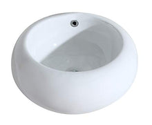 Eridanus Serie Luciano -01, Lavabo di Ceramica Bianco Lusso Lavandino Lavello Lavamano Lavabo da Appoggio Tondo Ovale Bacinella Lavandino Lavello per Bagno Casa Bidet Lavabo con Troppopieno