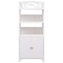FAMIROSA Armadietto da Bagno Bianco 46x24x116 cm, Legno di Paulownia