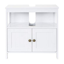 Mendler Arredo Bagno Mobile sottolavabo HWC-B63 MDF Verniciato 30x60x60cm Bianco
