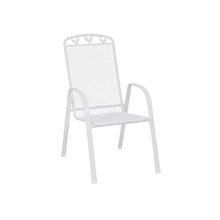 greemotion Sedia impilabile giardino “Toulouse” in acciaio rivestito in plastica, ca. 55 x 97 x 73 cm, portata massima fino a 110 kg, bianca
