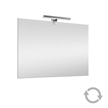 Inbagno Specchio con Lampada LED Reversibile, COMPLETA di luce LED cromata da 30 cm a risparmio energetico (Luce Naturale, 50x60 Reversibile)