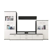 Homeface Esprit VA-02 - Set da 4 pezzi con parte frontale: melammina laccata bianco/corpo: antracite, senza illuminazione a LED, senza decorazione