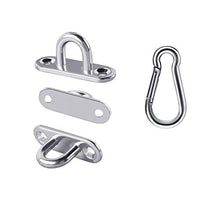 n-a 16PCS Gancio per Soffitto,Ancoraggio a Muro Occhiello in Piastra Acciaio Inox con Moschettone Adatto per Corde per Piattaforme, Tende da Sole, Attrezzature per Interni ed Esterni.