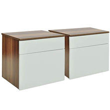 Cikonielf - Comodino in legno, tavolo da notte con cassetto, stile moderno, per camera da letto, soggiorno, corridoio, ufficio (Confezione da 2)
