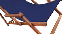 Erst-Holz 5 Varianti/Colori di Tessuti per Robusta Sedia a Sdraio particolarmente Larga V-10-500, Colore di Stoffa:Blu