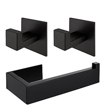 Melairy Bagno Portasciugamani Da Parete 304 SUS Acciaio Inossidabile con Montaggio a Muro, Design Moderno, Quadrato - Nero
