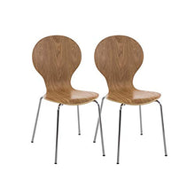 CLP Set 2 Sedie Impilabili Diego in Legno Robusto I Sedie Attesa con Telaio in Metallo I Sedie Ergonomiche E Facili da Pulire, Colore:Quercia