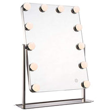 FlinQ Hollywood Specchio trucco con luci da tavolo | 12 luci Led | Specchio trucco led 12 luci | Dimmerabile | Specchio da tavolo con luce inclinabile a 360 gradi