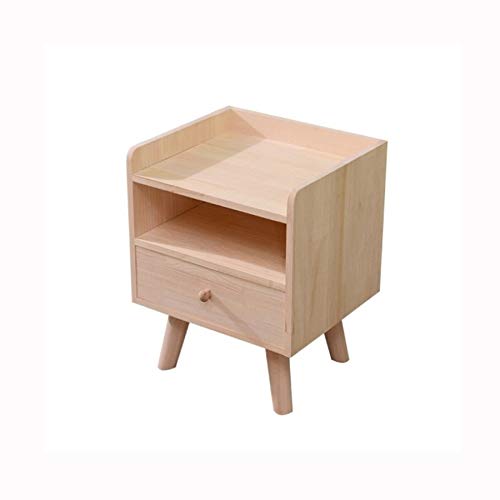 WALNUTA Comodino Camera da Letto Moderno Semplice in Legno massello, armadietto in Legno con Mini cassetti