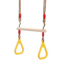 XIUYU for Bambini Anelli Fitness plastica Catena Orizzontale Oscillazione Coperta Trapeze e Ginnastica Combo (Color : Yellow)