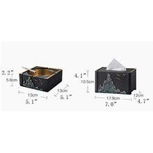BJYYXF Cassetto da tavola da Tavolo in Resina del Sigaro, Titolare di Cenere Quadrato Blu Nero, Pezzo Singolo/a Due Pezzi Set, per Patio/Esterno/Indoor/Arredamento per la casa Facile Pulito Coperto B