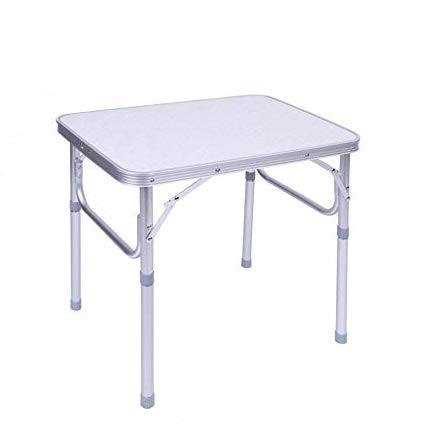 GOTOTOP Tavolo da Campeggio Portatile Tavolo Camper, Campeggio Picnic in Alluminio Pieghevole, Giardino Campeggio Tavolo, Altezza Regolabile, 60.2 x 45cm