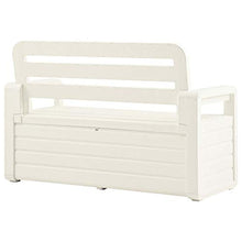 Qnotici Panca portaoggetti da Giardino in plastica, Pratica Panca portaoggetti per Interni ed Esterni in Stile Moderno 132,5 x 58 x 89 cm (Larghezza x profondità x Altezza) -Bianco