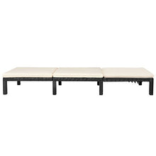 Tidyard Lettino Prendisole con Cuscino in Polyrattan Nero, Lettino Prendisole, Lettini da Giardino, Sedie a Sdraio da Giardino, 195 x 60 x 22 cm
