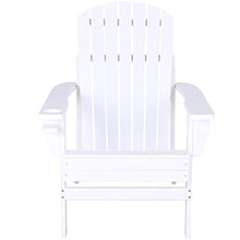 Outsunny Sedia da Giardino Adirondack in Legno Bianco, con Porta Bicchieri, Impermeabile e Anti-Muffa, 97x72.39x92.71cm