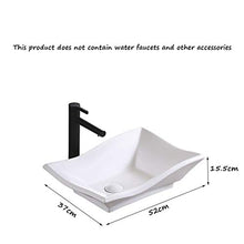 Yxx max -Lavabo Modern Art Bacino Bagno lavabo in Ceramica Contro Parte Superiore Vessel Sink (Senza Rubinetto) Montato -52x37x15.5cm Lavandino del lavabo