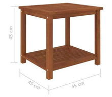 Dioche Comodino, design industriale, comò con ripiano in legno di acacia massiccio, 45 x 45 x 45 cm