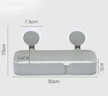 ZLININ Y-longhair Mensola da bagno bianca con ventosa a ventosa inclusa per lavabo, tavolo quadrato in plastica, 30 x 9,4 x 13 cm