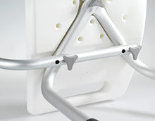 WENKO Sgabello con schienale per doccia Secura - Sgabello per vasca, portata 130 kg, Plastica, 49 x 68.5-85.5 x 54 cm, Bianco