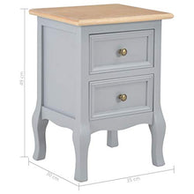 Tidyard Comodino Francese in MDF Grigio/Marrone/Nero con 2 Cassetti,Comodino con Cassetti,Comodino Camera da Letto,Comodino Retro,Cassettiera Camera da Letto,Comodino Portatelefono 35x30x49 cm