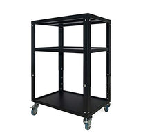 YIN YIN Carrello per Ripiani Scaffale, scaffale Metallico Mobile conveniente, Leggero, Grande capacità Ufficio casa Nero 63X46X110 CM Carrello a rulli (Color : Black)