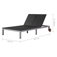 Festnight Lettino Prendisole Matrimoniale con Ruote da Giardino Esterno in Polyrattan Marrone/Nero,Lettino Prendisole Doppio,Lettino da Sole,Sedie a Sdraio da Giardino in Poly Rattan 207x130x88 cm