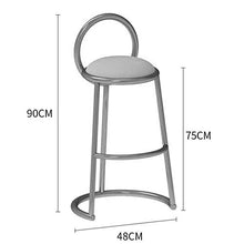 Sgabelli da Bar Bar Sgabelli Rustico Sgabelli con Schienale e poggiapiedi, Kitchen Bar Altezza Sgabello Sedie Bar Stool Counter/Mobili for la casa (Color : Black, Size : H75cm)